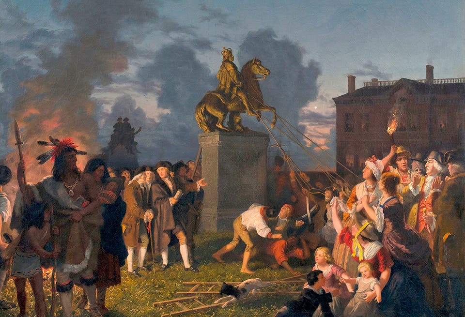 george washingtons arme 1776 staty georg iii